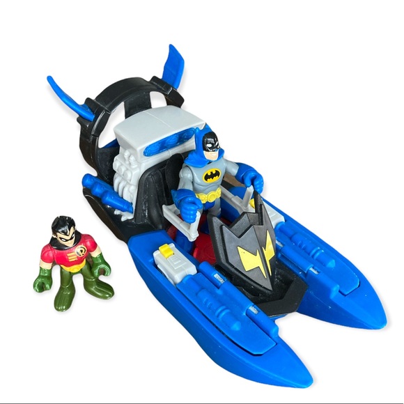 Imaginext Batman Spaceship & Robin DC Superhero Set of 3 with Two Characters - Picture 1 of 13